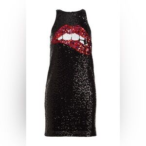 Aidan by Aidan Mattox Sequin Tank Cocktail Dress  Black Sz 12 NWT